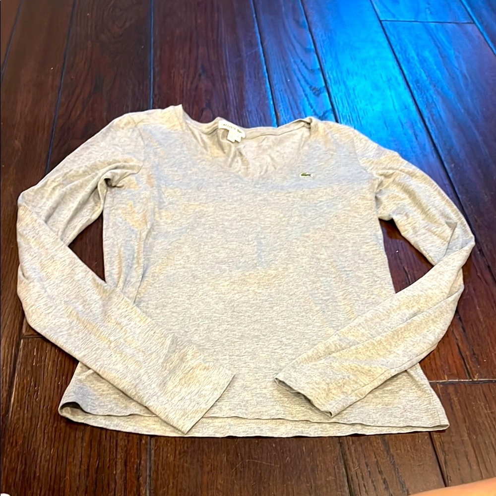 Lacoste womens Long Sleeve grey top